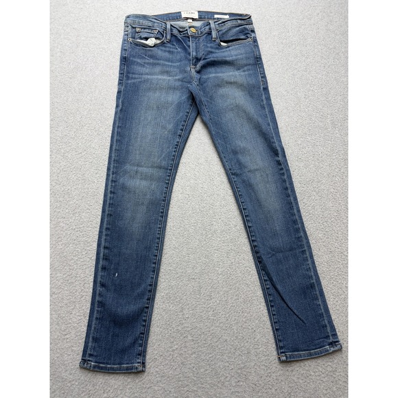 FRAME Le Garcon Womens 27 Mid Rise Slim Boyfriend Jeans 27x27 Blue - Picture 2 of 15